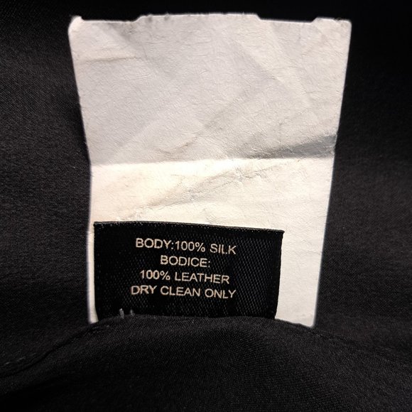 CHRISTOPHER KANE Celestial Combo dress Sz 12 or ~M-L SILK & LEATHER Connoisseurs - Picture 13 of 13